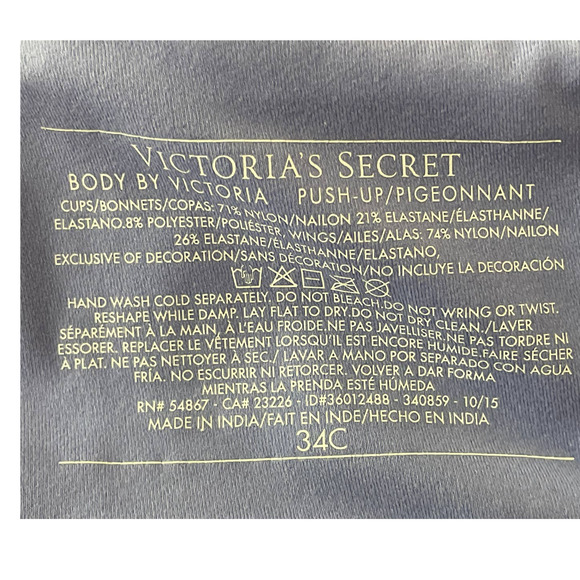 Victoria Secret Body Push Up Pigeonnant Bra 34C - Picture 4 of 4